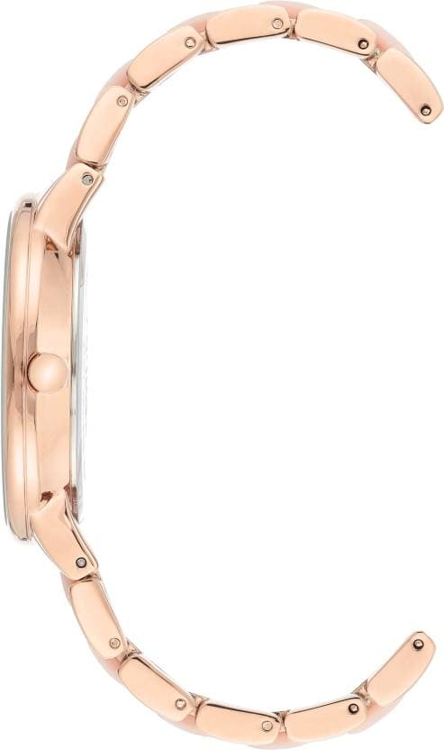 Anne Klein Green Dial Rose Gold Metal Strap Watch NDAK1412PKRG - Kamal Watch Company