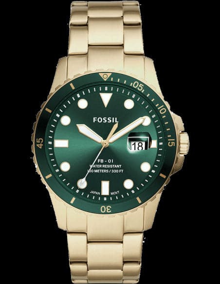 Fossil Fb-01 Three-Hand Date Gold-Tone Stainless Steel Watch Fs5658I