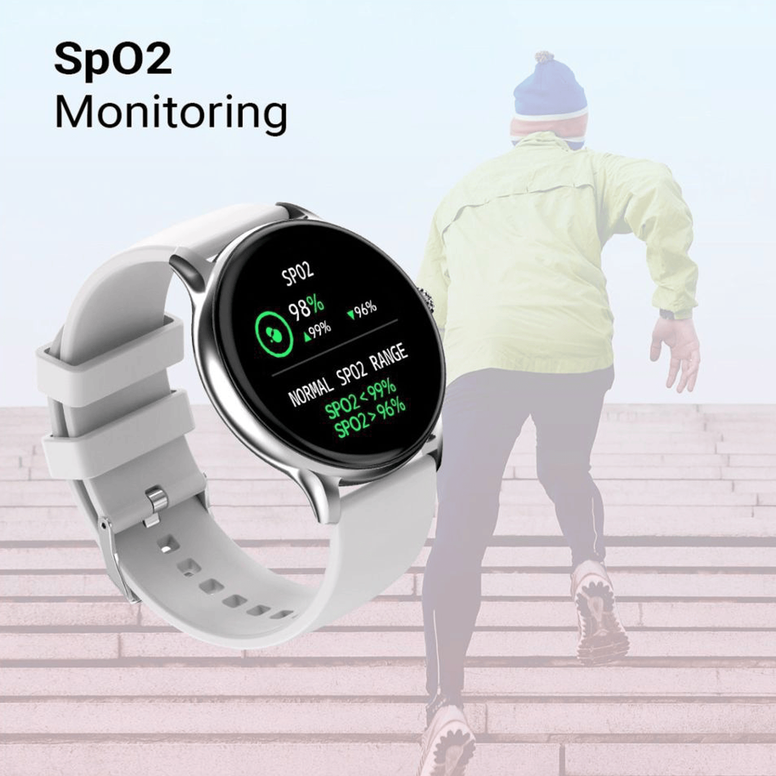 Fire-Boltt Hurricane Smartwatch BSW034 SILVER GREY - Kamal Watch Company