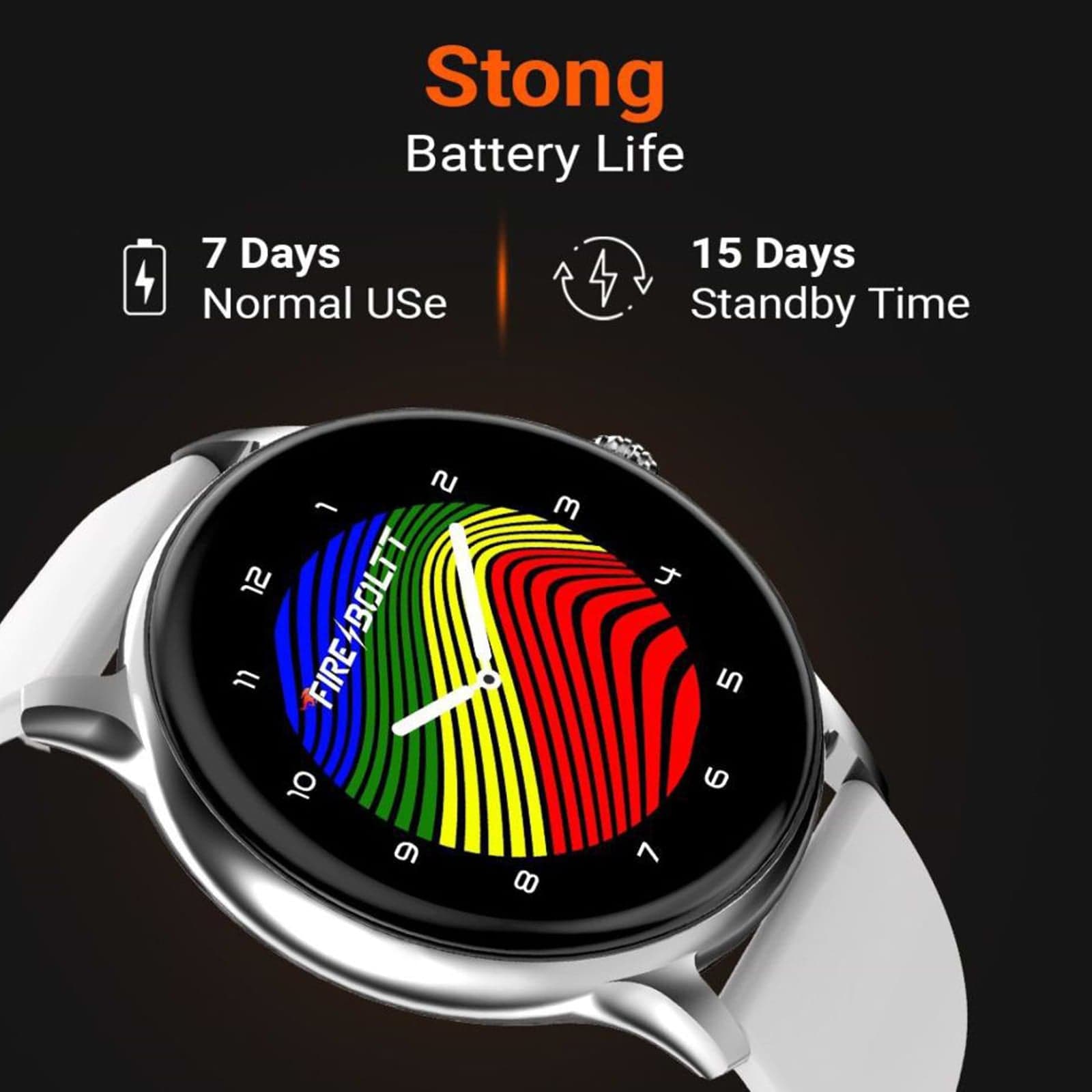 Fire-Boltt Hurricane Smartwatch BSW034 SILVER GREY - Kamal Watch Company