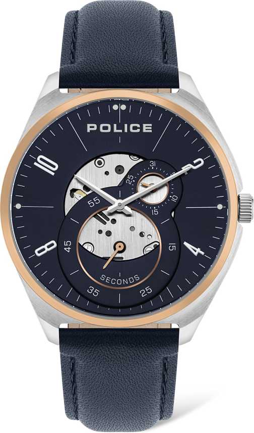 POLICE Mens SMART Dark Blue Dial Leather Analogue Watch - Kamal Watch Company