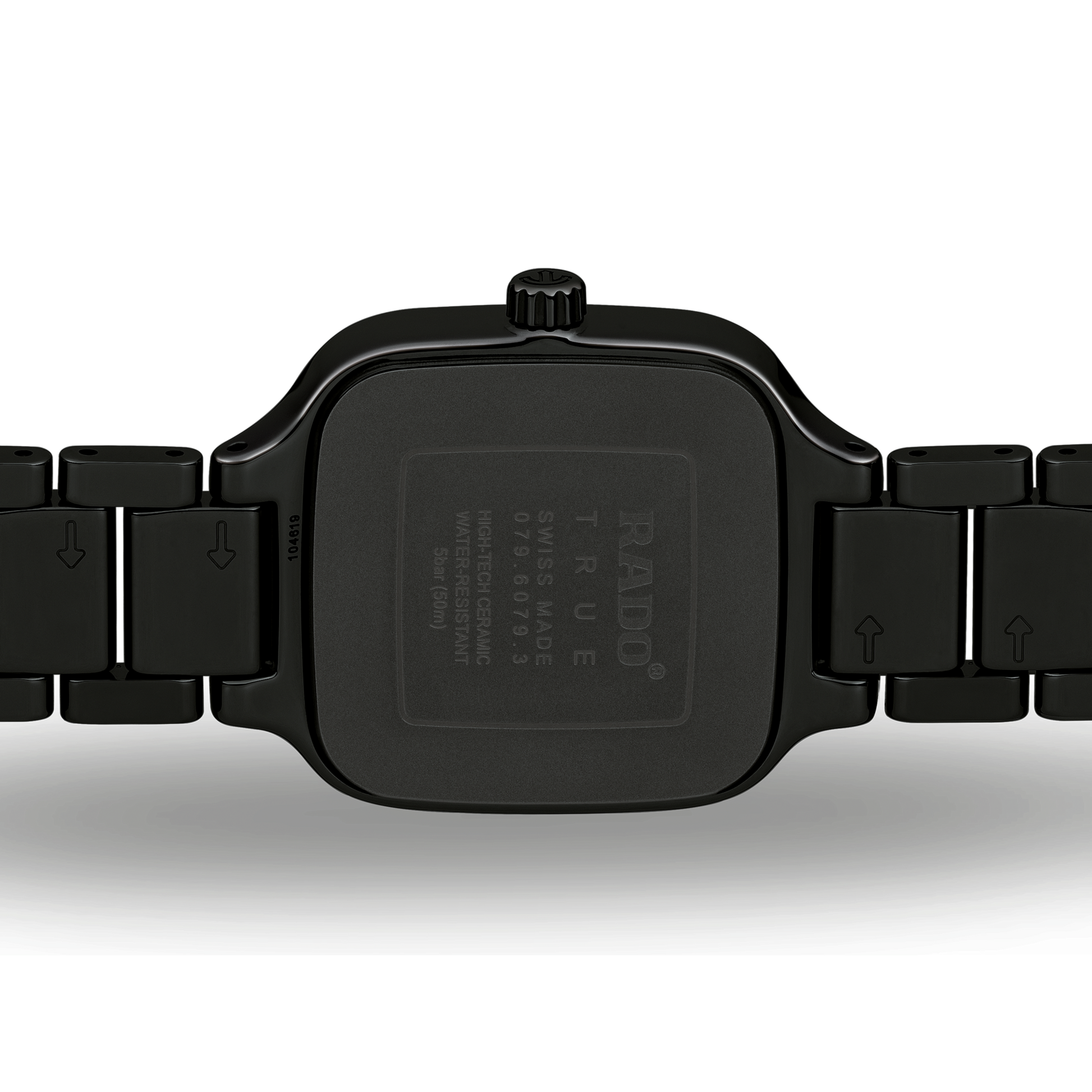 Rado True Square Diamonds Black Dial Women Watch - Kamal Watch Company