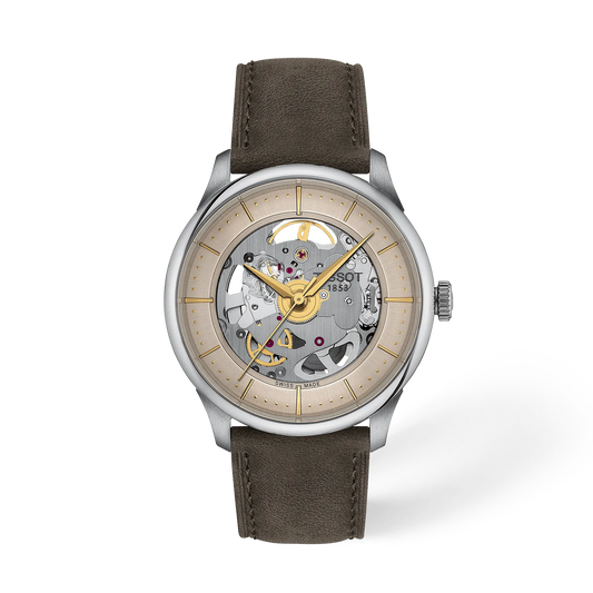 Tissot Chemin Des Tourelles Skeleton 39mm T139.836.16.261.00 Unisex Watch - front view