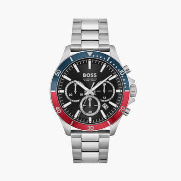 Troper 45 mm Black Dial Stainless Steel Chronograph Watch For Men - 1514108