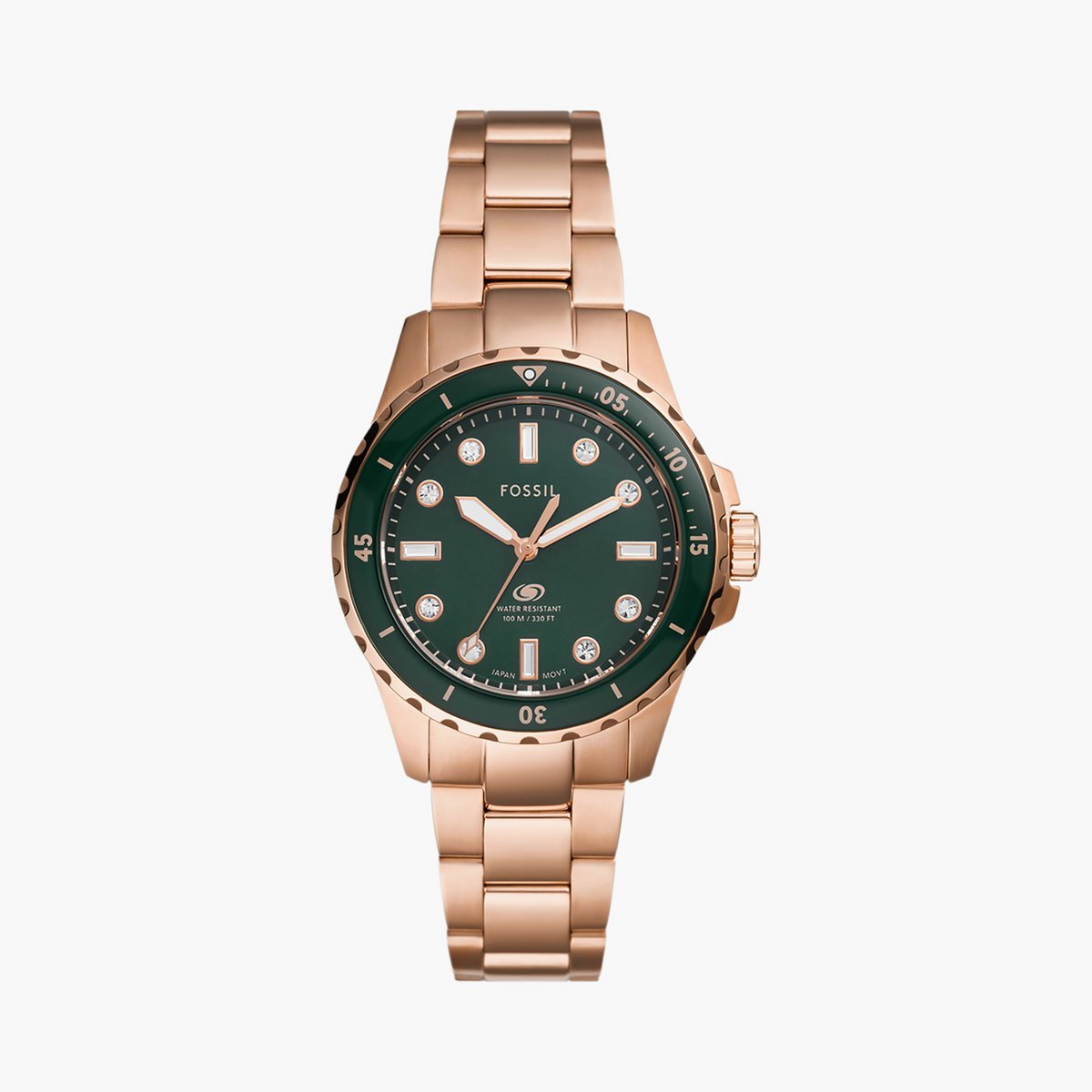 Fossil Blue Dive Three-Hand Rose Gold-Tone Stainless Steel Watch