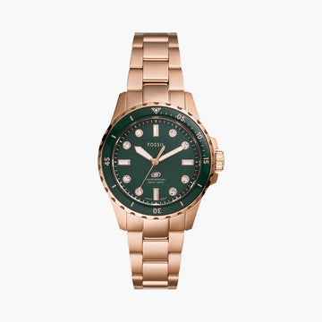 Fossil Blue Dive Three-Hand Rose Gold-Tone Stainless Steel Watch