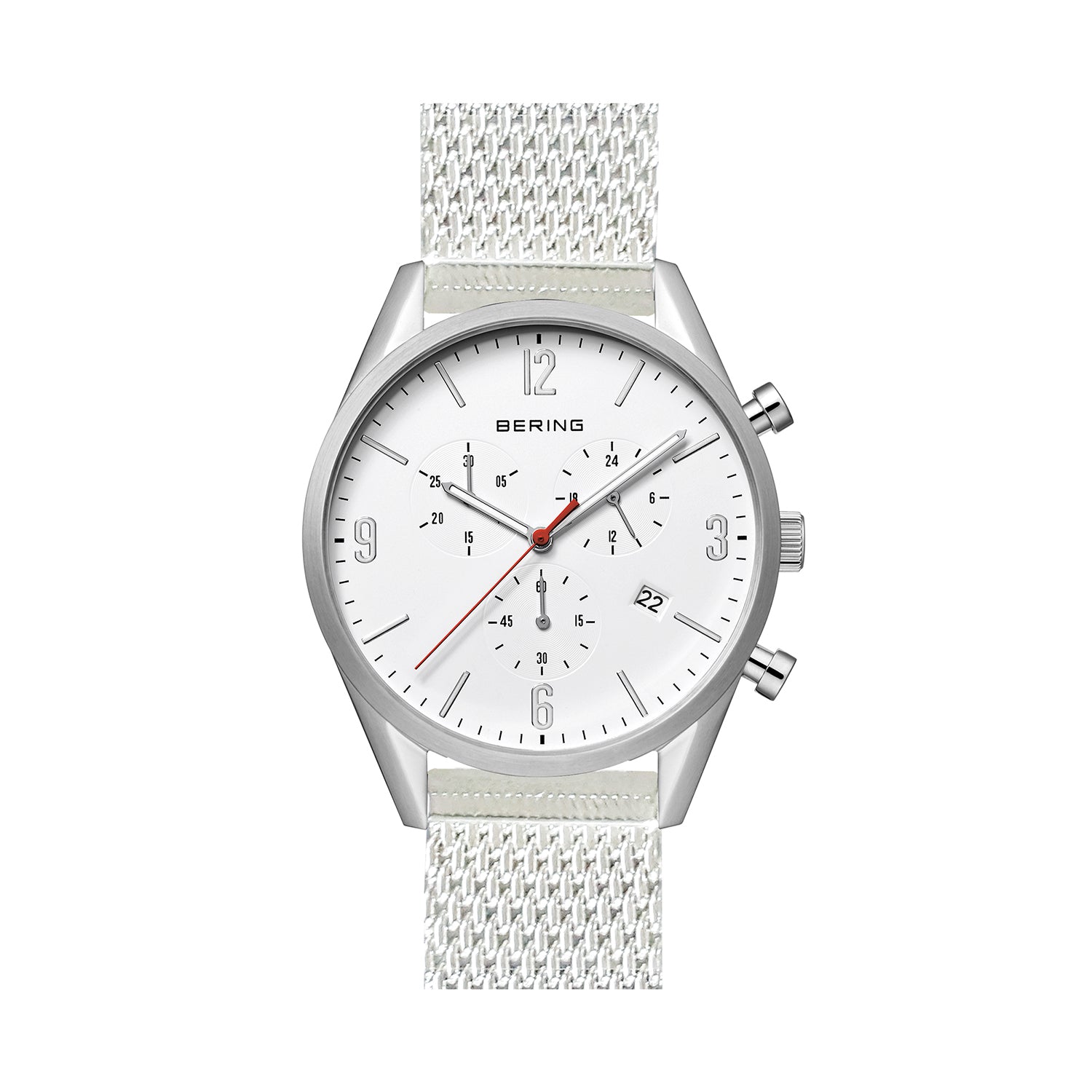 Bering White Chronograph Watch For Men 10542-404-01