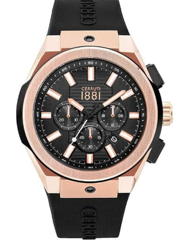 Cerruti CRA163SRB02BK Ruscello chronograph black watch - Kamal Watch Company