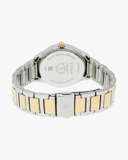 Titan NQ2570KM01 Stainless Steel Analog Rose Gold Dial for Women