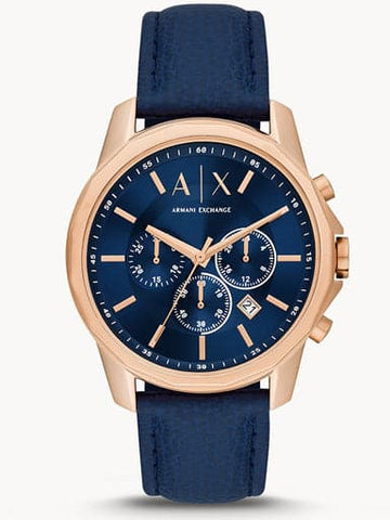 Armani Exchange Chronograph Blue Leather Watch AX1723I - Kamal Watch Company