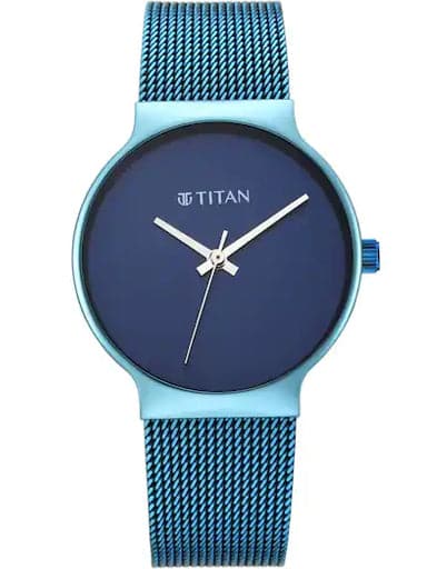 TITAN Slimline Blue Dial Mesh Strap Watch 95141QM01 - Kamal Watch Company