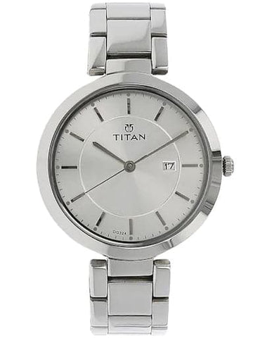 Titan Neo Silver Dial Stainless Steel Strap Women's Watch NN2480SM07 - Kamal Watch Company