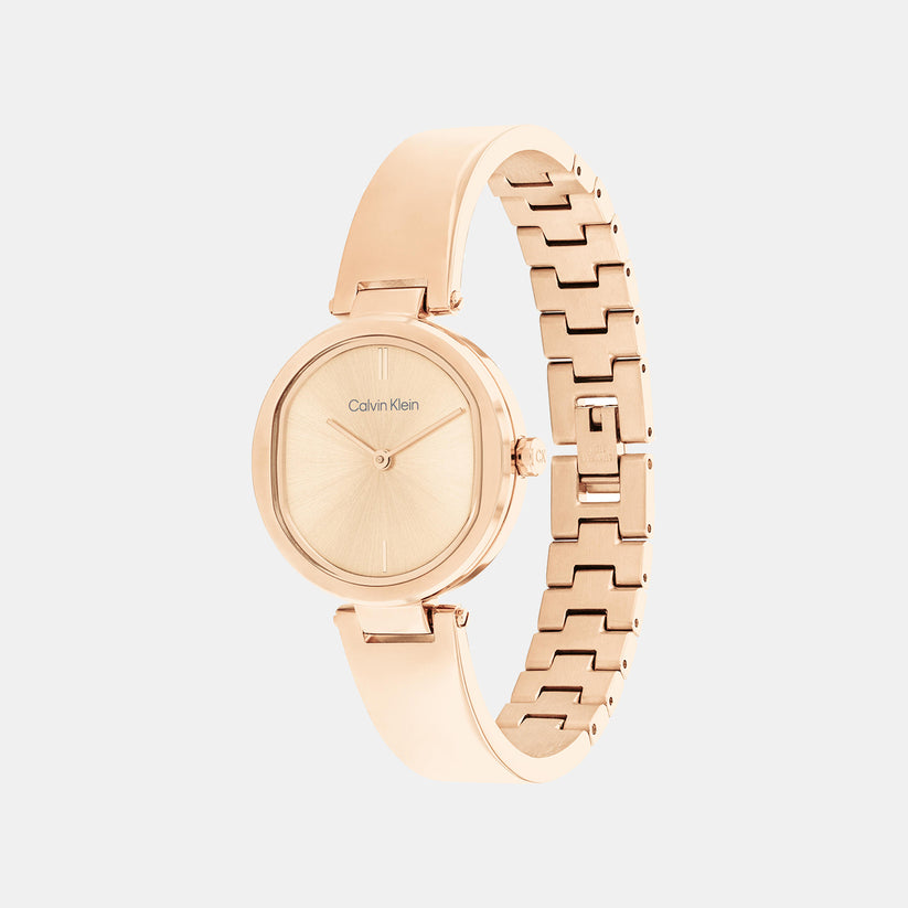 Female Gold Analog Stainless Steel Watch 25200308