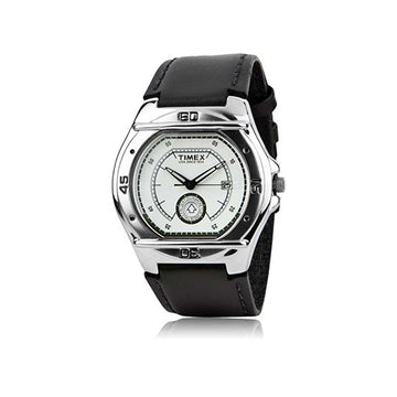 Timex El00 Leather Fashion Analog Silver Dial Men Watch