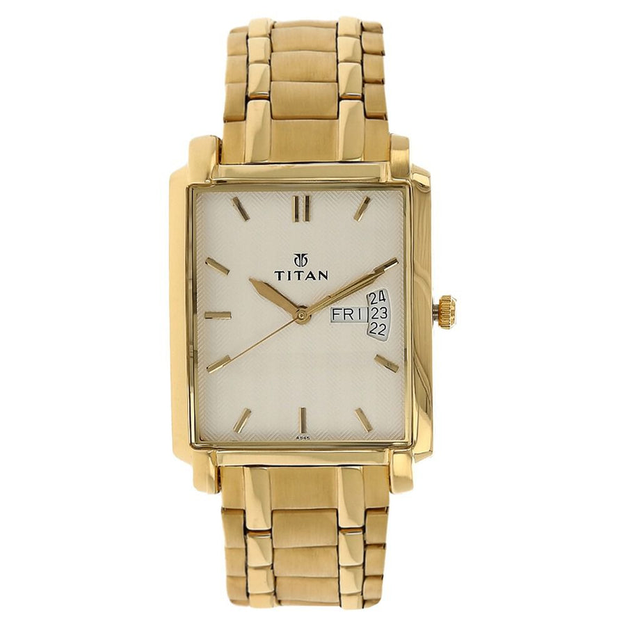 Titan NT1506YM01 Silver Dial Quartz Watch for Men
