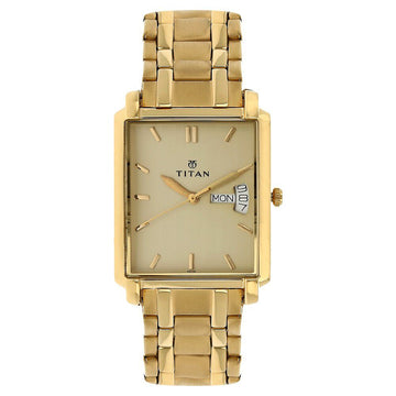 Titan NT1506YM02 Quartz Champagne Dial Watch for Men