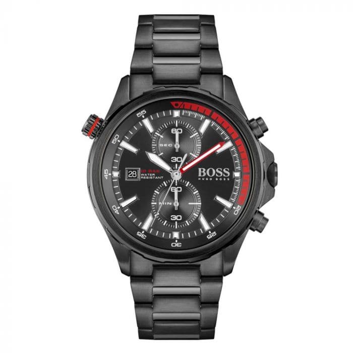Hugo boss Men Globetrotter Round Black Watches - Kamal Watch Company