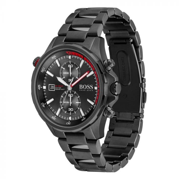 Hugo boss Men Globetrotter Round Black Watches - Kamal Watch Company