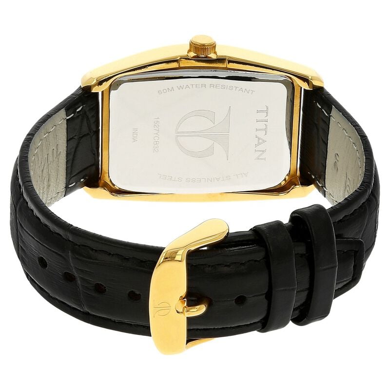 1527YL05 Titan Tycoon White Dial Analog with Date Leather Strap watch