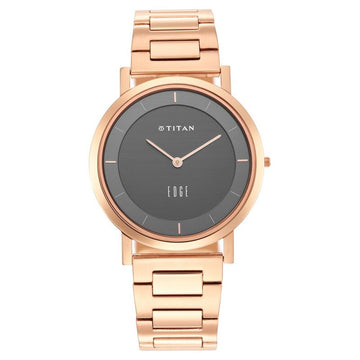 NR1595WM01 Titan Edge Anthracite Dial Quartz Stainless Steel Strap Watch for Men