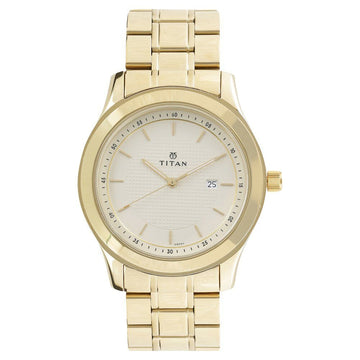 Titan Champagne Dial Analog Watch with Date Function for Men