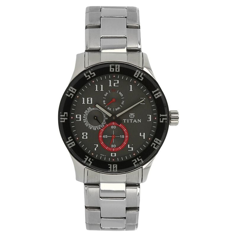 1632SM02 Titan Quartz Multifunction Grey Dial Watch for Men