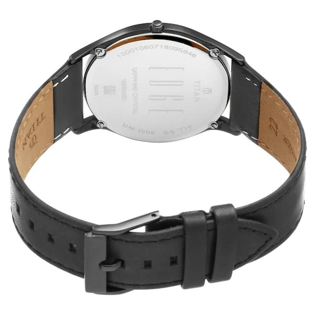 Edge Black Dial Leather Watch NQ1683NL02 - Kamal Watch Company