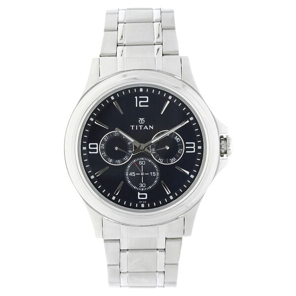 Titan Blue Dial Quartz Multifunction Stainless Steel Strap watch for Men