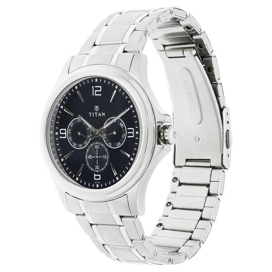 Titan Blue Dial Quartz Multifunction Stainless Steel Strap watch for Men