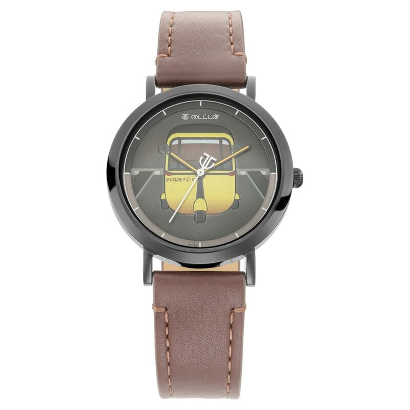 1740NL01 Titan Quartz Anthracite Dial Analog Leather Strap Watch for Men