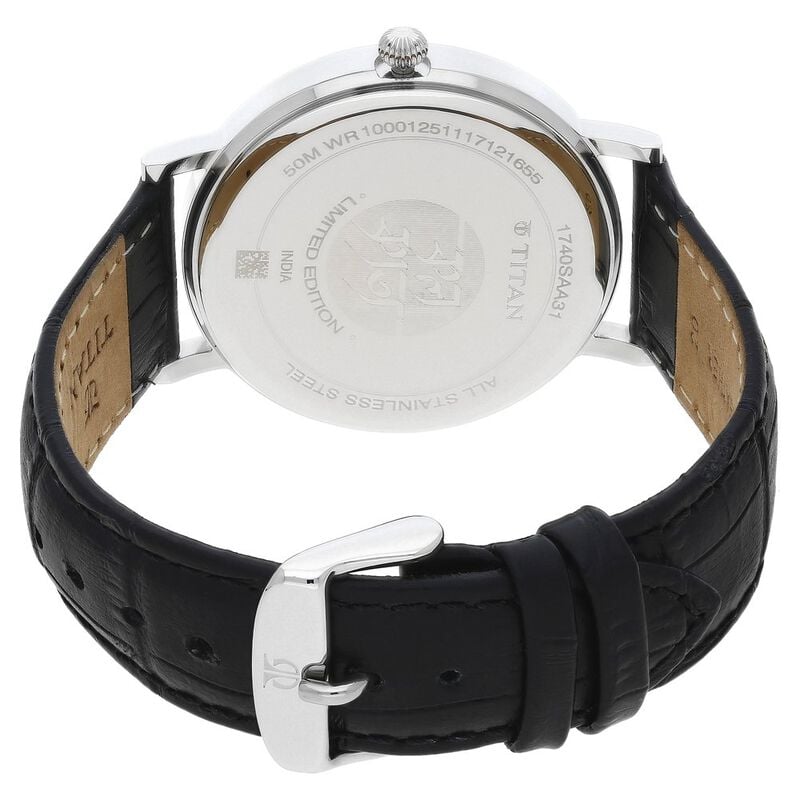 1740SL01 Titan Forever Kolkata Off White Dial Analog Leather Strap watch for Men