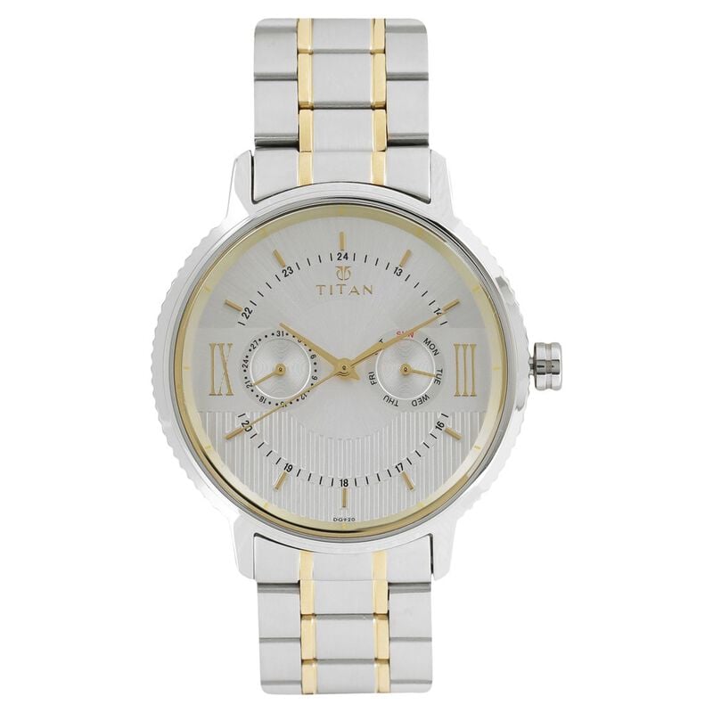 NR1743BM01 Titan Regalia Baron Silver Dial Analog with Day and Date Stainless Steel Strap watch for Men
