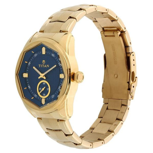 Titan Regalia Sovereign Blue Dial Analog Stainless Steel Strap watch for Men