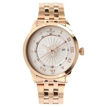 NP1752WM01 Titan Regalia Sovereign Quartz Analog with Date Silver Dial Stainless Steel Strap Watch for Men