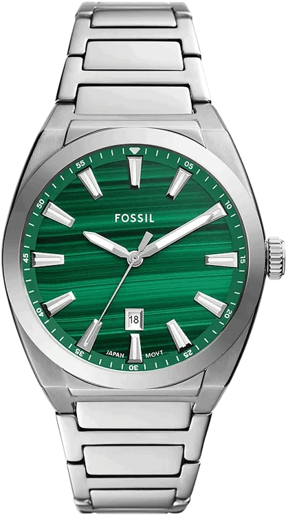 FOSSIL Everett Three-Hand Date Stainless Steel Watch FS6056
