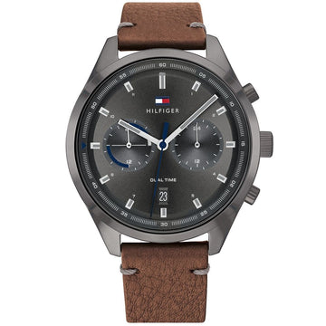 Tommy hilfiger Men Bennett Round Black Watches - Kamal Watch Company