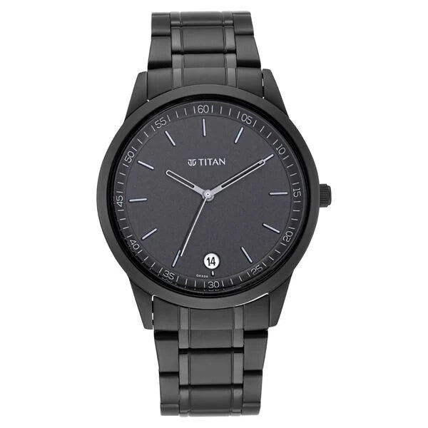 Titan NT1803NM01 Minimals Quartz Black Dial Men's Watch