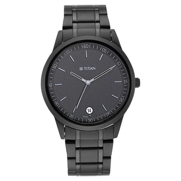 Titan NT1803NM01 Minimals Quartz Black Dial Men's Watch