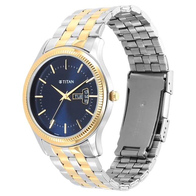 Karishma Blue Dial Brass Strap Watch 1824BM03 - Kamal Watch Company