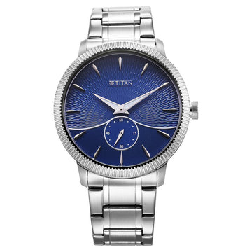 Titan 1828SM02 Regalia Opulent Quartz Blue Dial Men's Watch