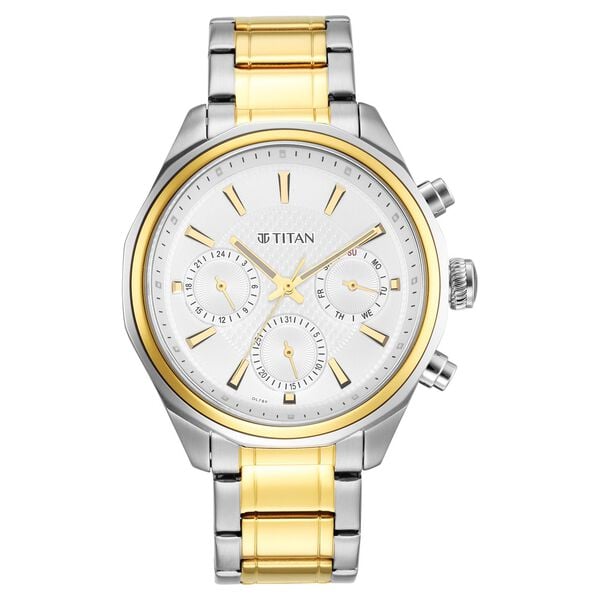 Titan Regalia Opulent Multifunction Silver Dial Silver Stainless Steel Strap Watch For Men