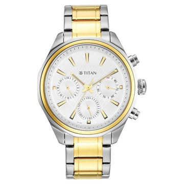 Titan Regalia Opulent Multifunction Silver Dial Silver Stainless Steel Strap Watch For Men