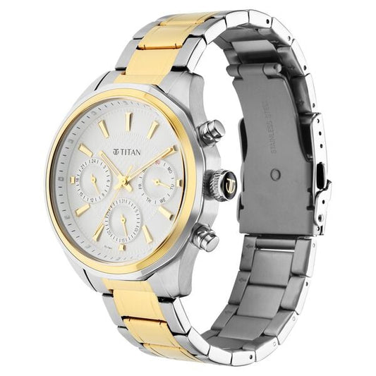 Titan Regalia Opulent Multifunction Silver Dial Silver Stainless Steel Strap Watch For Men