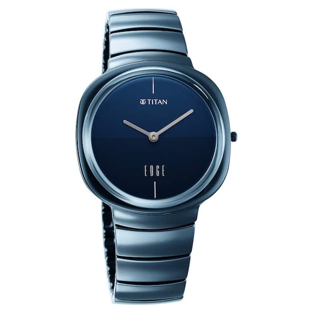Titan Edge Squircle Blue Dial Ceramic Strap Watch for Men-1841QC04 - Kamal Watch Company
