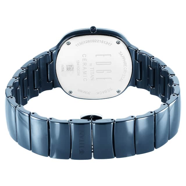 Titan Edge Squircle Blue Dial Ceramic Strap Watch for Men-1841QC04 - Kamal Watch Company