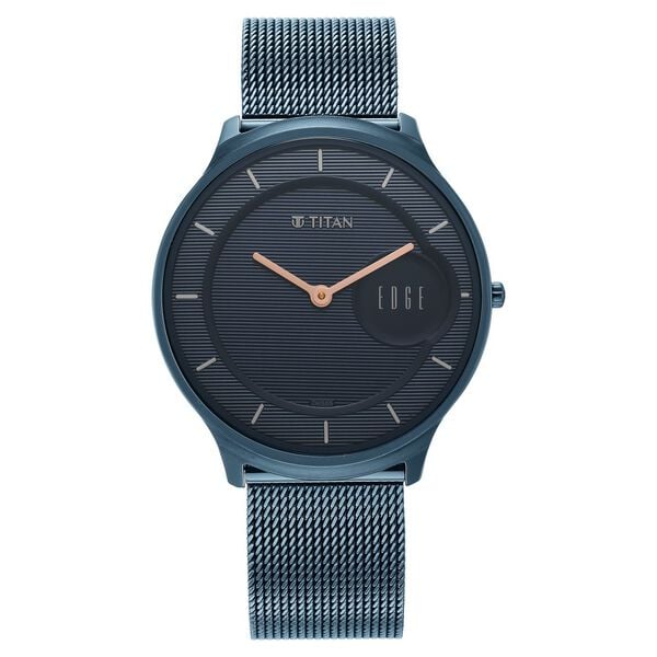 Titan Edge Slim Stainless Steel Blue Dial Analog Watch for Men