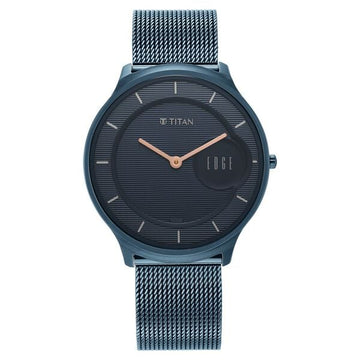 Titan Edge Slim Stainless Steel Blue Dial Analog Watch for Men