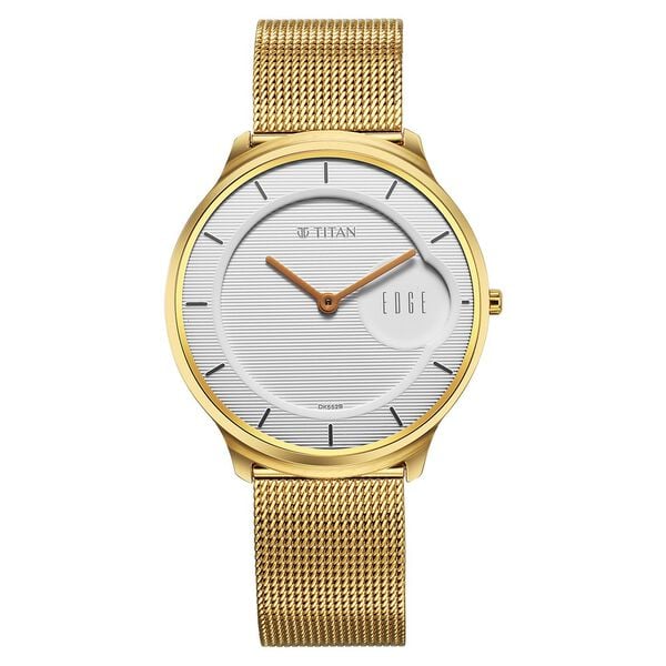 Titan Edge Slim Stainless Steel Strap White Dial Analog Watch for Men
