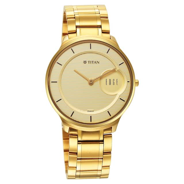 Edge Metal Yellow Dial Stainless Steel Strap Watch for Men NR1843YM02 - Kamal Watch Company