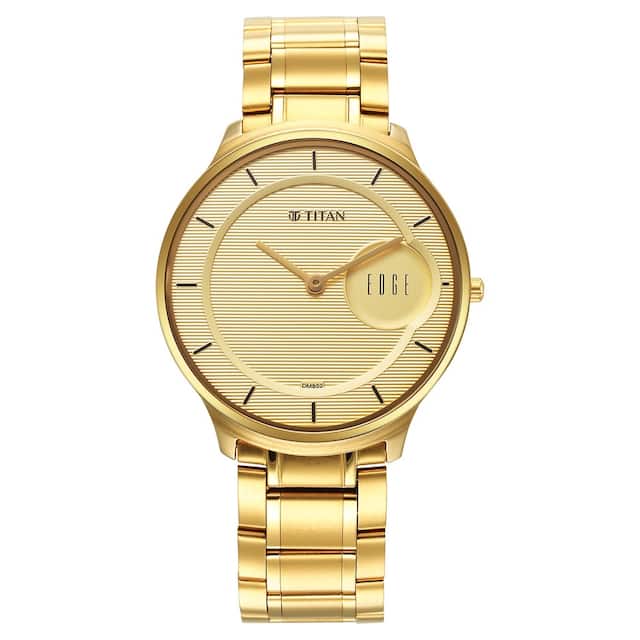 Edge Metal Yellow Dial Stainless Steel Strap Watch for Men NR1843YM02 - Kamal Watch Company